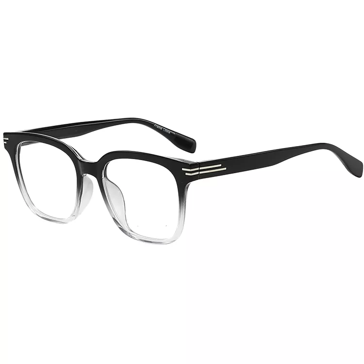 TR90 Transparent Square Striped Rivet Fashion Optical Frame