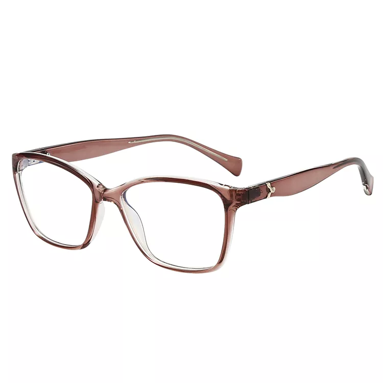 TR90 Kocie oko z falistymi zausznikami, przezroczyste, eleganckie okulary